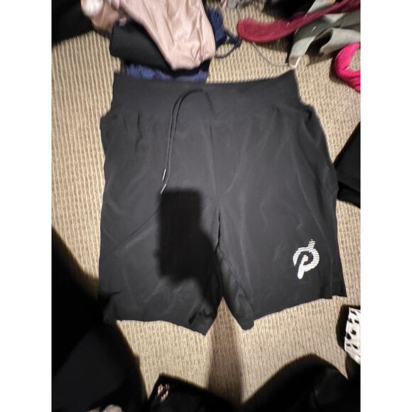 Lululemon Peloton Shorts Mens Small Elastic Waist Drawstring Pull-On Black - Picture 2 of 4